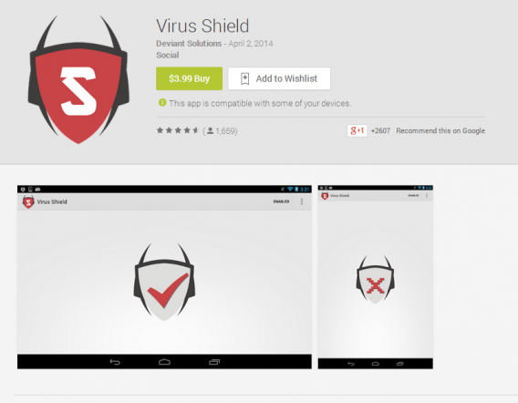 Virus Shield engana usuários do Google Play