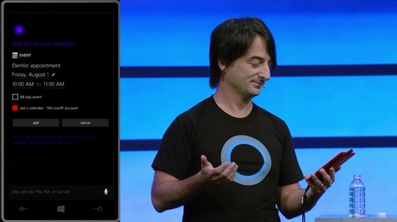 Demonstração do Windows Phone 8.1 durante o Build 2014