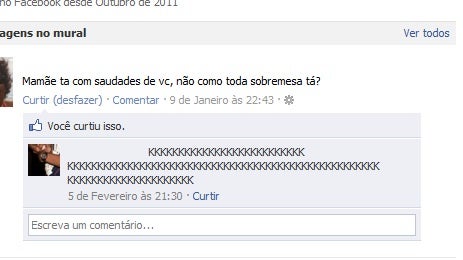 Confunde mural com mensagem privada, mas já fez isso com scrap no Orkut