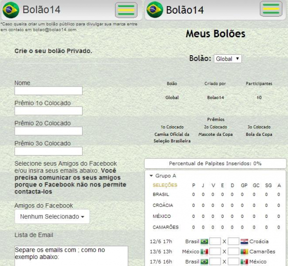 Crie bolões e determine a premiação para os melhores com o Bolão 14