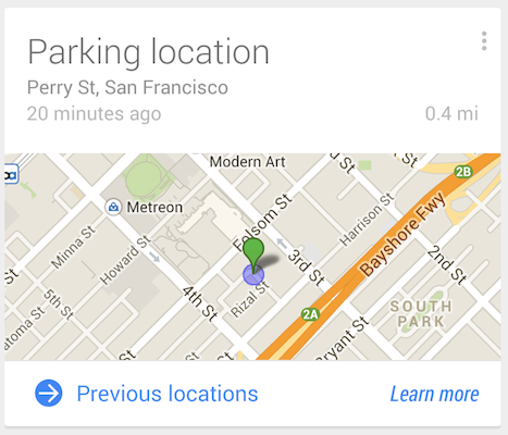 O Google Now agora sabe quando e onde você estacionou seu carro