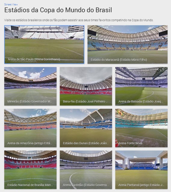 Google permite fazer visita a estádios da Copa no Brasil com Street View