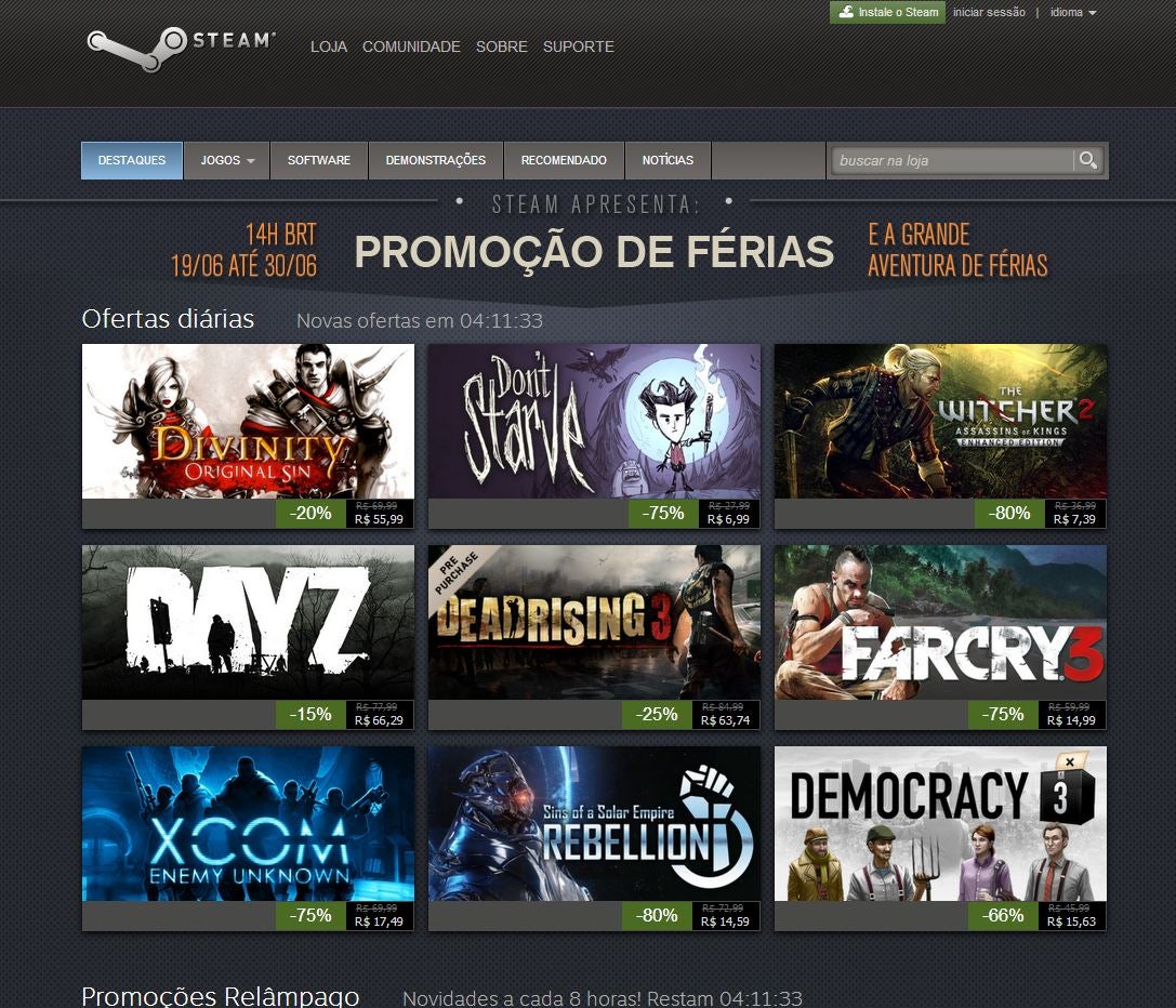 Começa a liquidação de verão do Steam