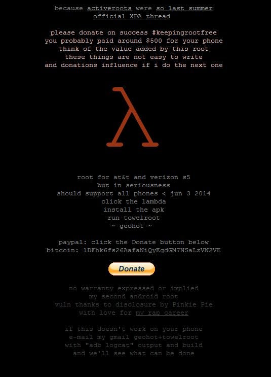 Towelroot desbloqueia qualquer Android Towelroot desbloqueia qualquer Android