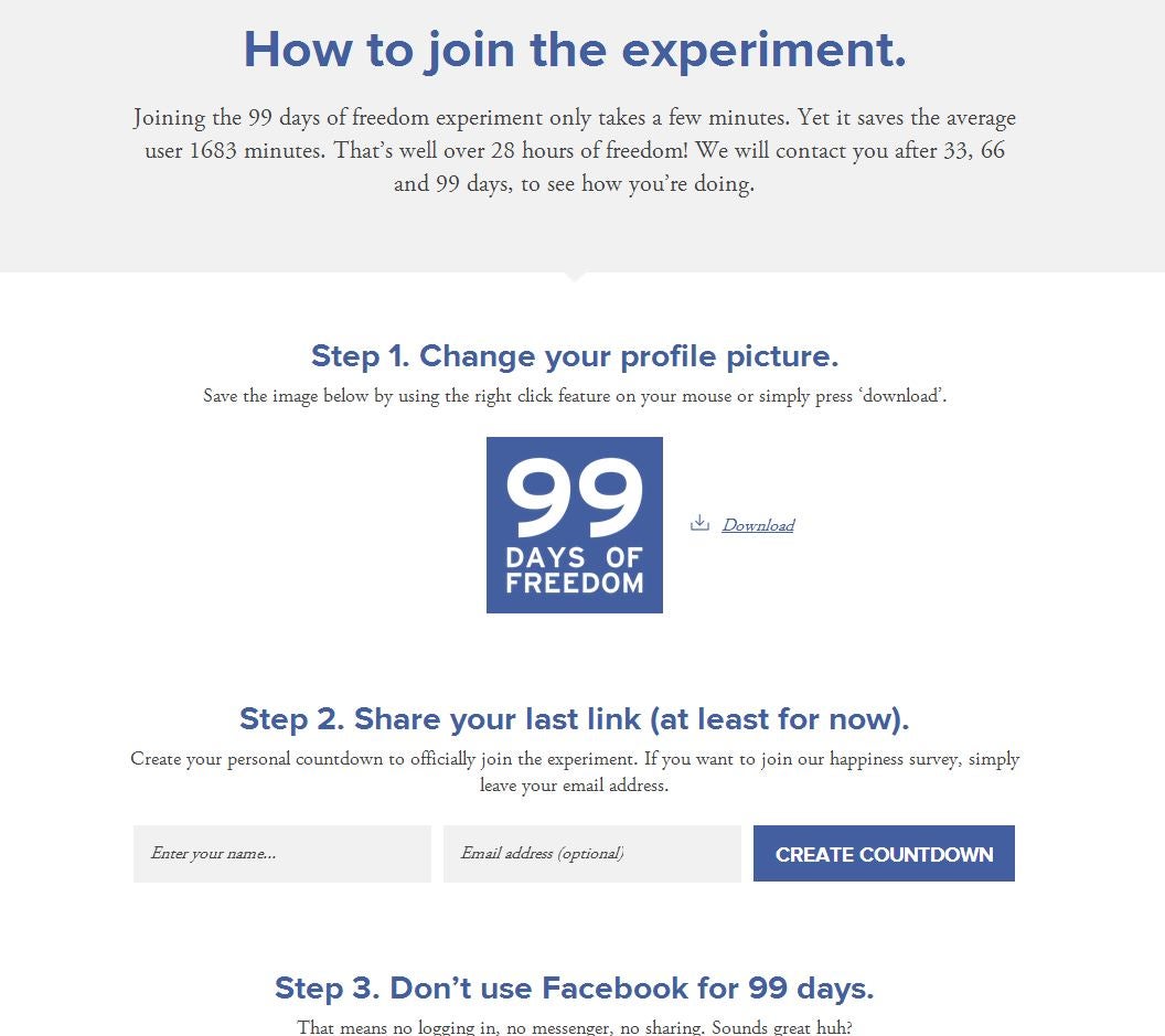 Como ficar 99 dias sem o Facebook