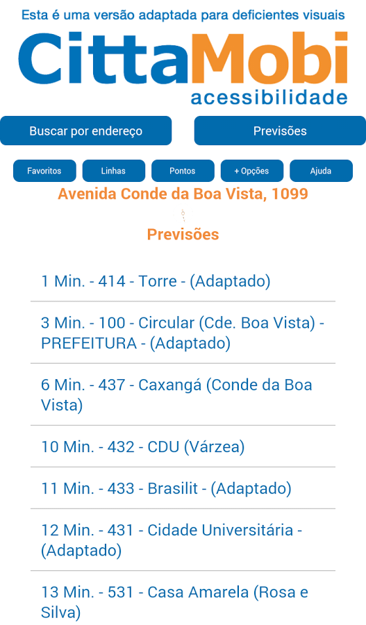 Aplicativo permite que deficientes visuais saibam quando ônibus chegam ao ponto