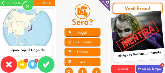 Variedade de perguntas do Será? Mentira ou Verdade é um de seus atrativos