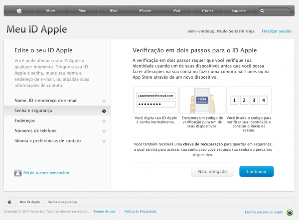 Meu Apple ID - 2 Passos