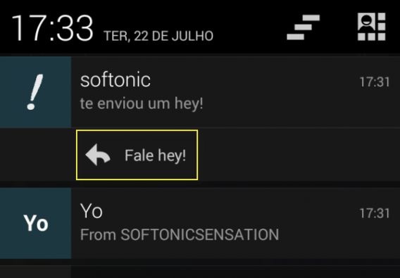 O hey permite responder a mensagem sem precisar abrir o app