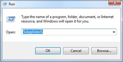 Execute o %AppData% Execute o %AppData%