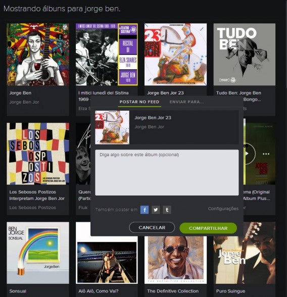 Você pode compartilhar suas músicas de duas maneiras