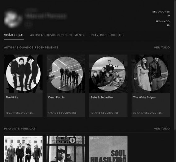 Amigos do Spotify tem acesso as suas atividades