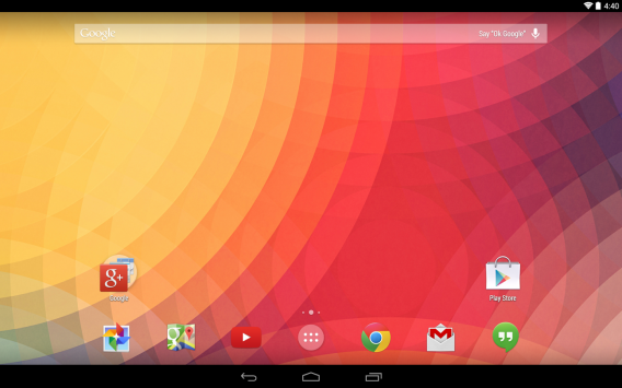 Tela principal do Google Now Launcher