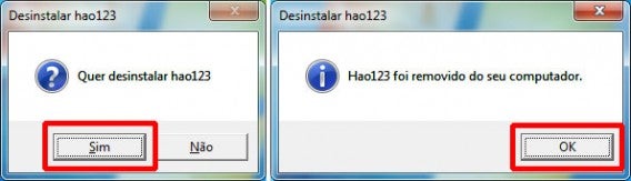 Remoção do hao123