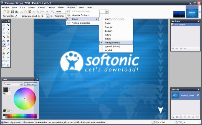 Captura de tela do Paint.NET