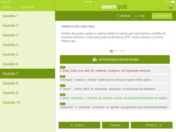 ENEM Quiz oferece milhares de questões para avaliar seu preparo para o exame