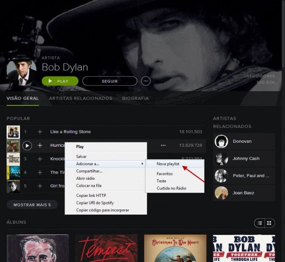 Como adicionar uma música à playlist do Spotify