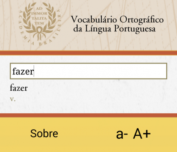 O VOLP não mostra as definições das palavras