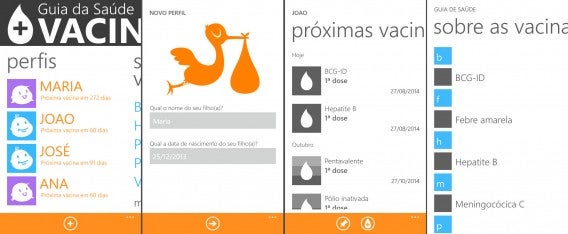 Vacinas tem navegação fácil, similar ao Windows Phone