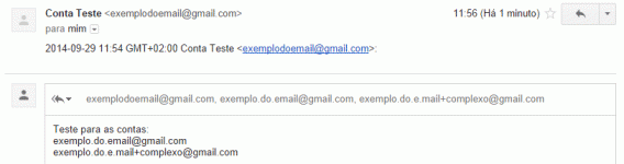 Gmail aceita pontos no endereço, mas os ignora