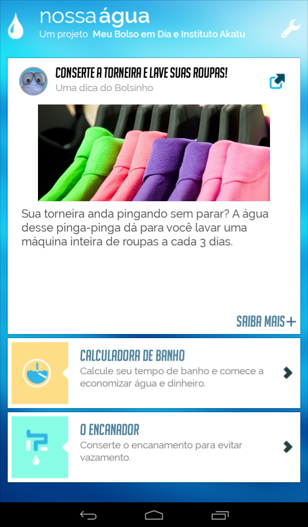 App oferece dicas para não desperdiçar água de bobeira