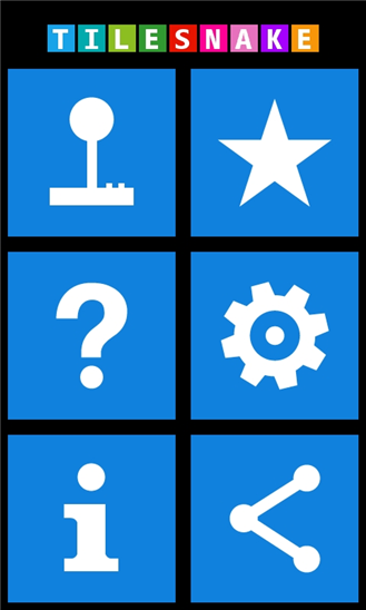 Interface do TileSnake no Windows Phone