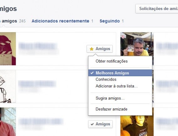 Amigos mais próximos no Facebook