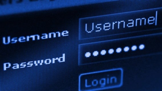 Tela de login com nome de usuário e senha