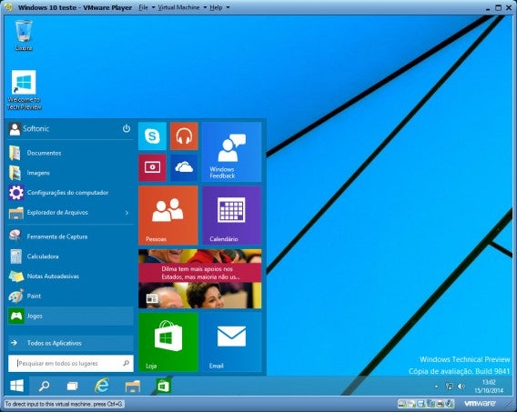 Windows 10 na primeira inicialização