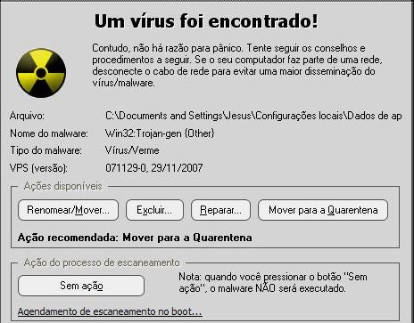 Virus encontrado