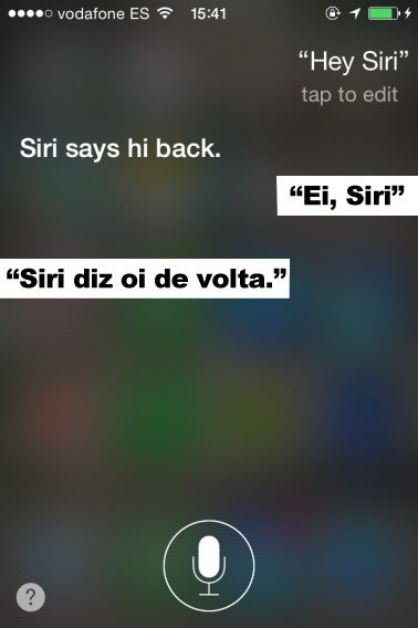 Siri responde a cumprimentos