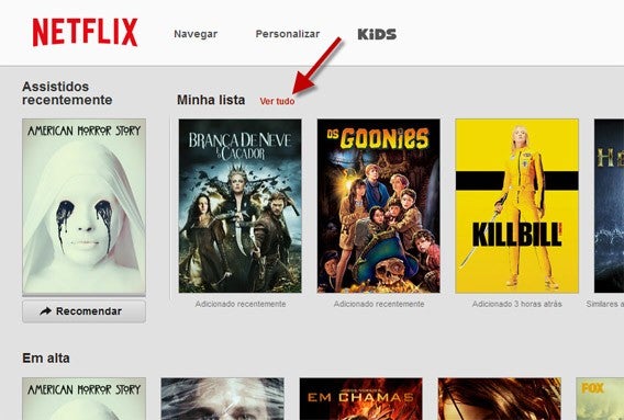 Botão Ver tudo permite ver apenas os vídeos selecionados