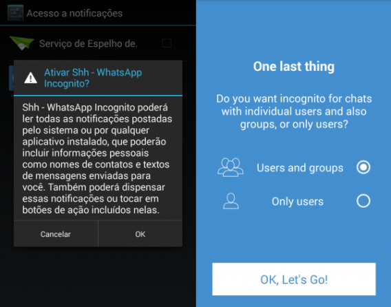 Instalação do Shh - Hide Double Blue Double Check