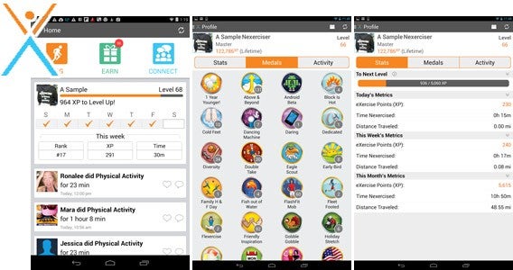 Screenshots do nexercise