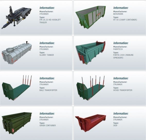 Equipamento incluídos no DLC ITRunner para Farming Simulator 2015