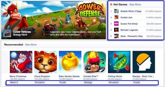 Novidades na seção de Games do Facebook