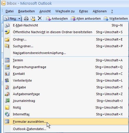 Outlook-Vorlage aufrufen