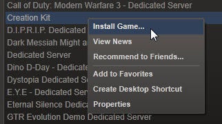 Creation Kit installiere