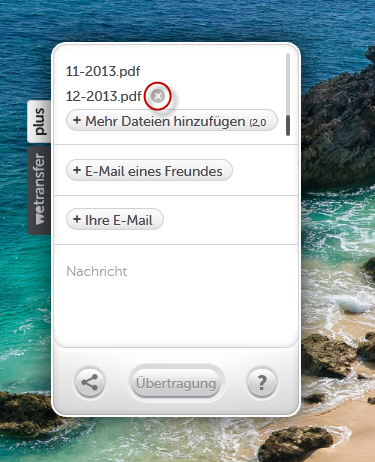 wetransfer datei  löschen