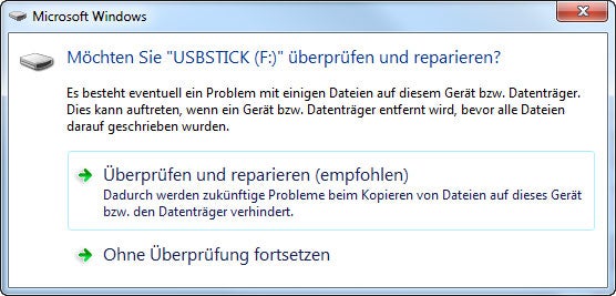 USB-Stick reparieren USB-Stick reparieren