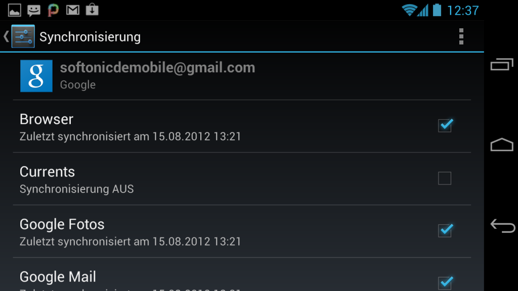 Google Dienste synchronisieren