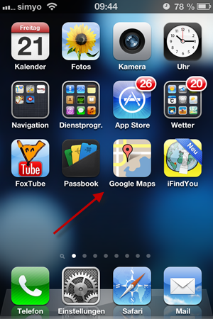 Google Maps auf iOS 6 starten Google Maps auf iOS 6 starten