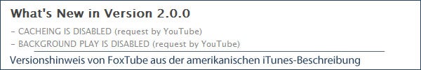 eingeschränkte YouTube-Funktionalität