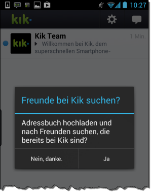 Adressbuch-Abgleich bei Kik Adressbuch-Abgleich bei Kik