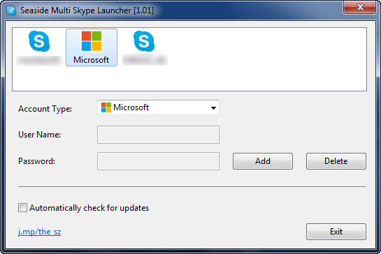 Seaside Multi Skype Launcher - Konfiguration Seaside Multi Skype Launcher - Konfiguration