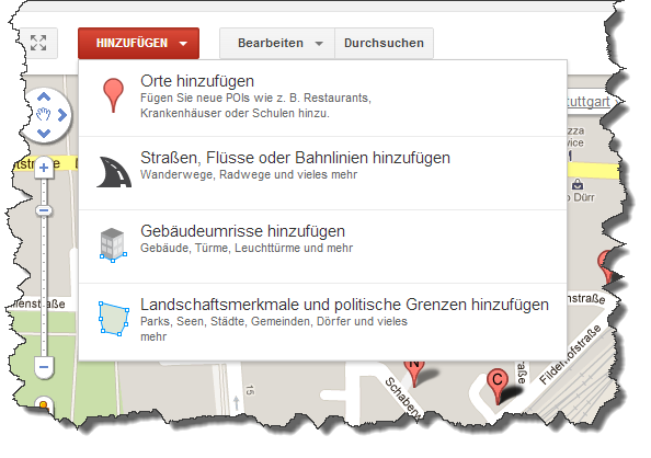 Google Map Maker - Hinzufügen