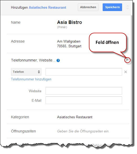 Google Map Maker - Detailnformationen