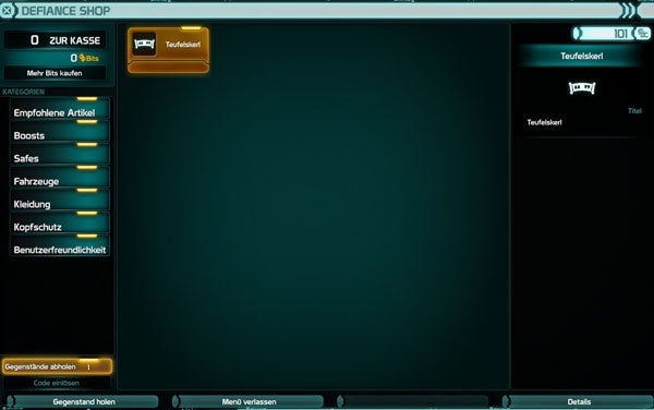 Defiance: Title Teufelskerl hinzufügen
