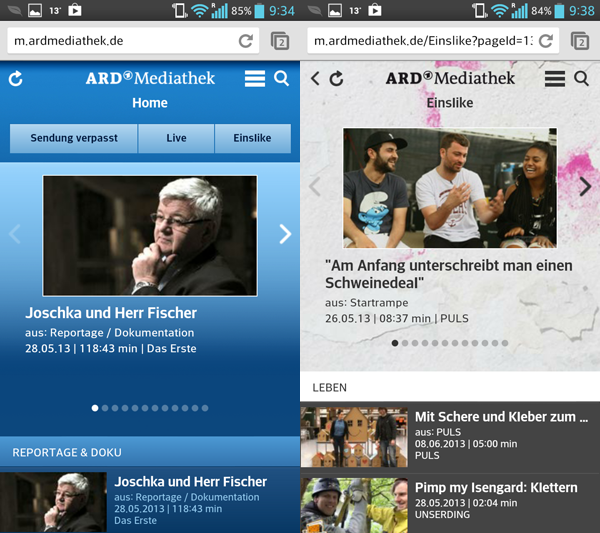 ARD Mediathek mobil ARD Mediathek mobil