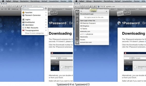 1Password 4 beta Add-On Extension